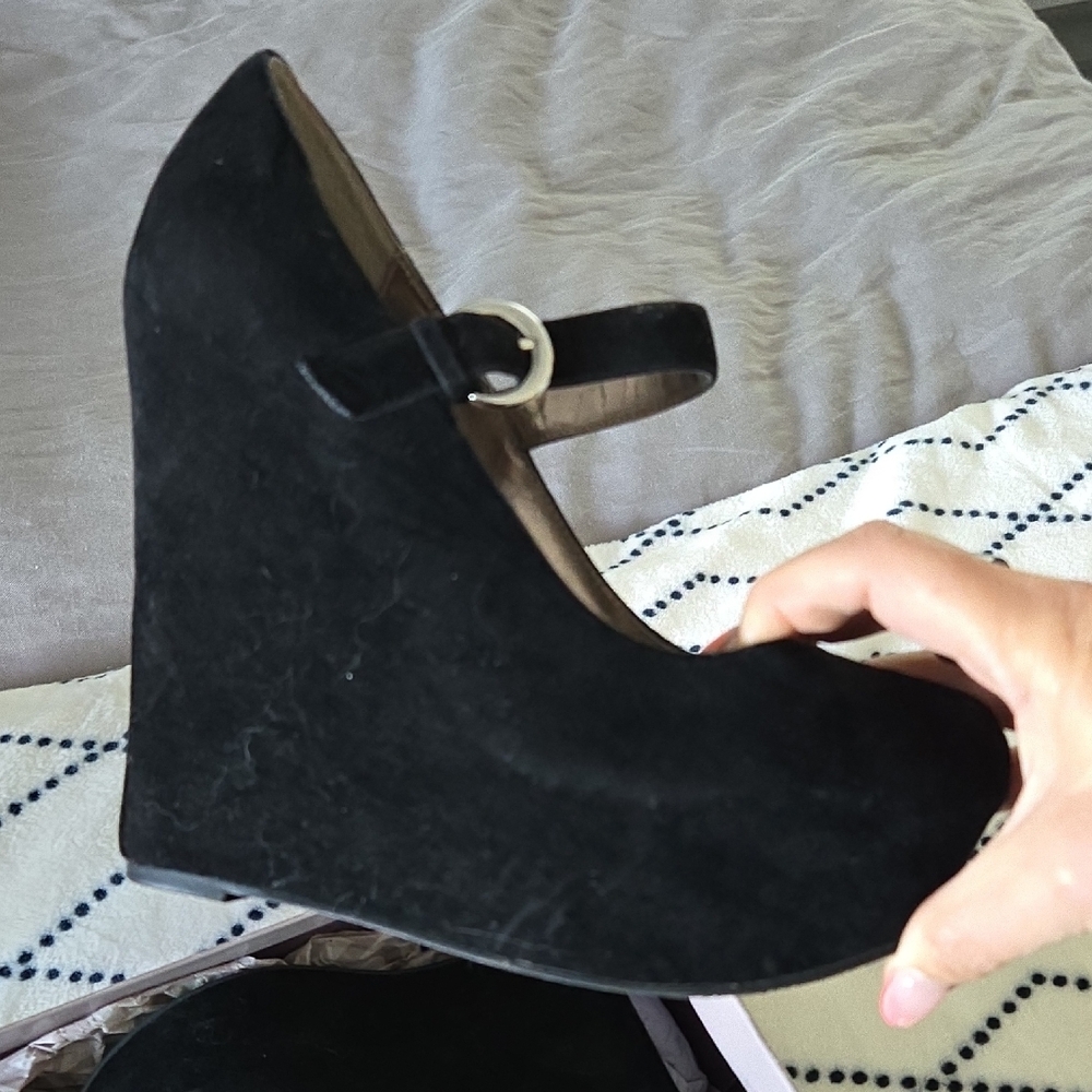 Black Wedge Baker Shoes